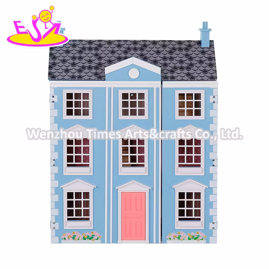 New Hottest Blue Wooden Georgian Dolls House Kits for Children W06A419