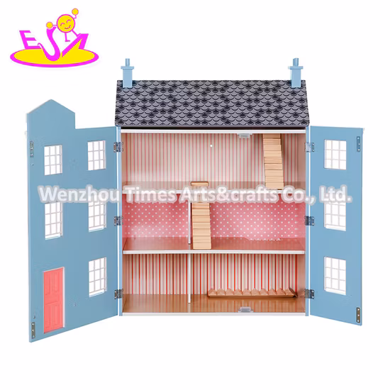 New Hottest Blue Wooden Georgian Dolls House Kits for Children W06A419