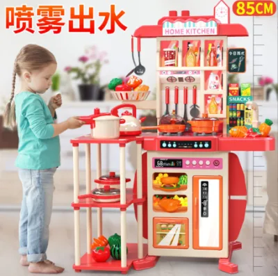 Set di utensili da cucina per bambini da 85 cm, giocattoli da cucina per bambini femminili, giocattoli da tavolo di simulazione