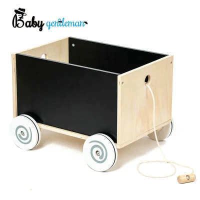 Scatola portaoggetti per carrello in legno per organizer per giocattoli per bambini di alta qualità con fune Z08350c