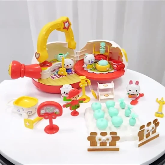 Giocattolo per giochi di ruolo per bambini Little Garden, scena di deformazione, serie per famiglie, casa per giochi di ruolo divertente con ricchi accessori, giocattolo per casa delle bambole per bambini