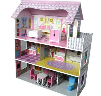 Grande casa delle bambole in legno per bambini con CE per bambini