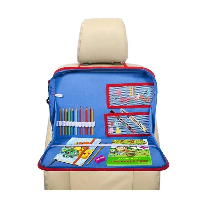 Vassoio da viaggio per seggiolino auto per bambini, supporto per iPad o tablet sul sedile posteriore, borsa per il trasporto con organizer