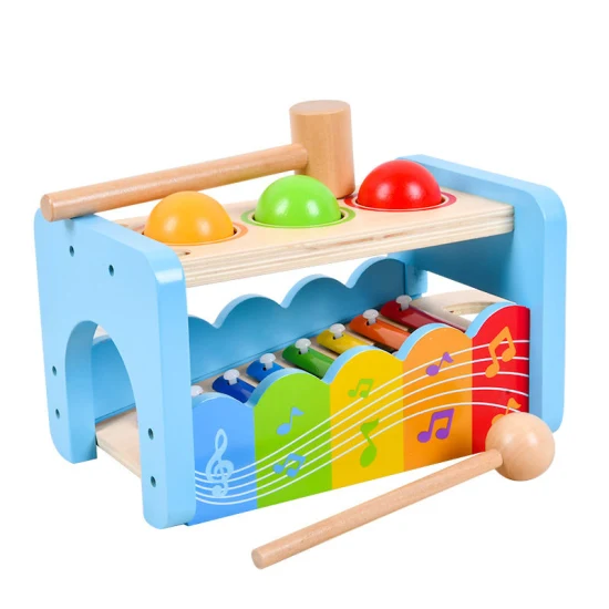 Xilofono in legno, musica infantile per bambini, giocattolo educativo Montessori, strumento musicale multifunzionale 2 in 1 per bambini